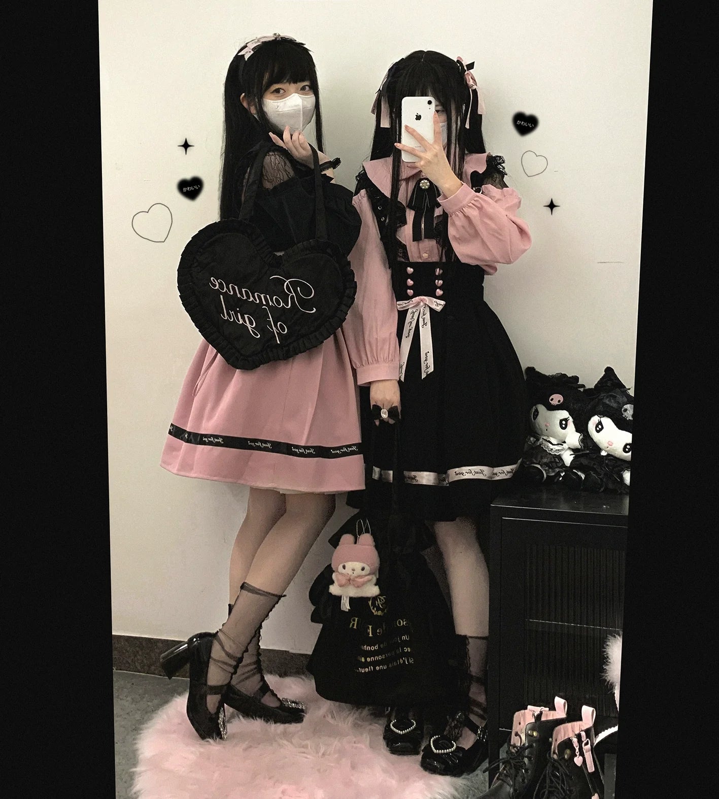 (BFM)KittyBxllet~Kuroneko~Jirai Kei Shoulder Open Ruffle Lace Long Sleeve Blouse