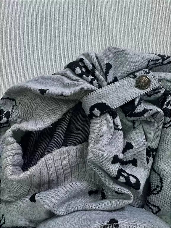Gray skull hoodie sweatshirt jacket