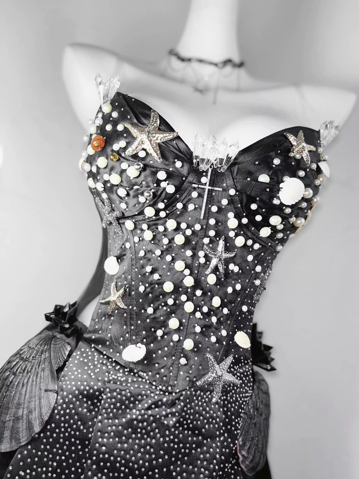 Gothic Full Diamond Handmade Dress