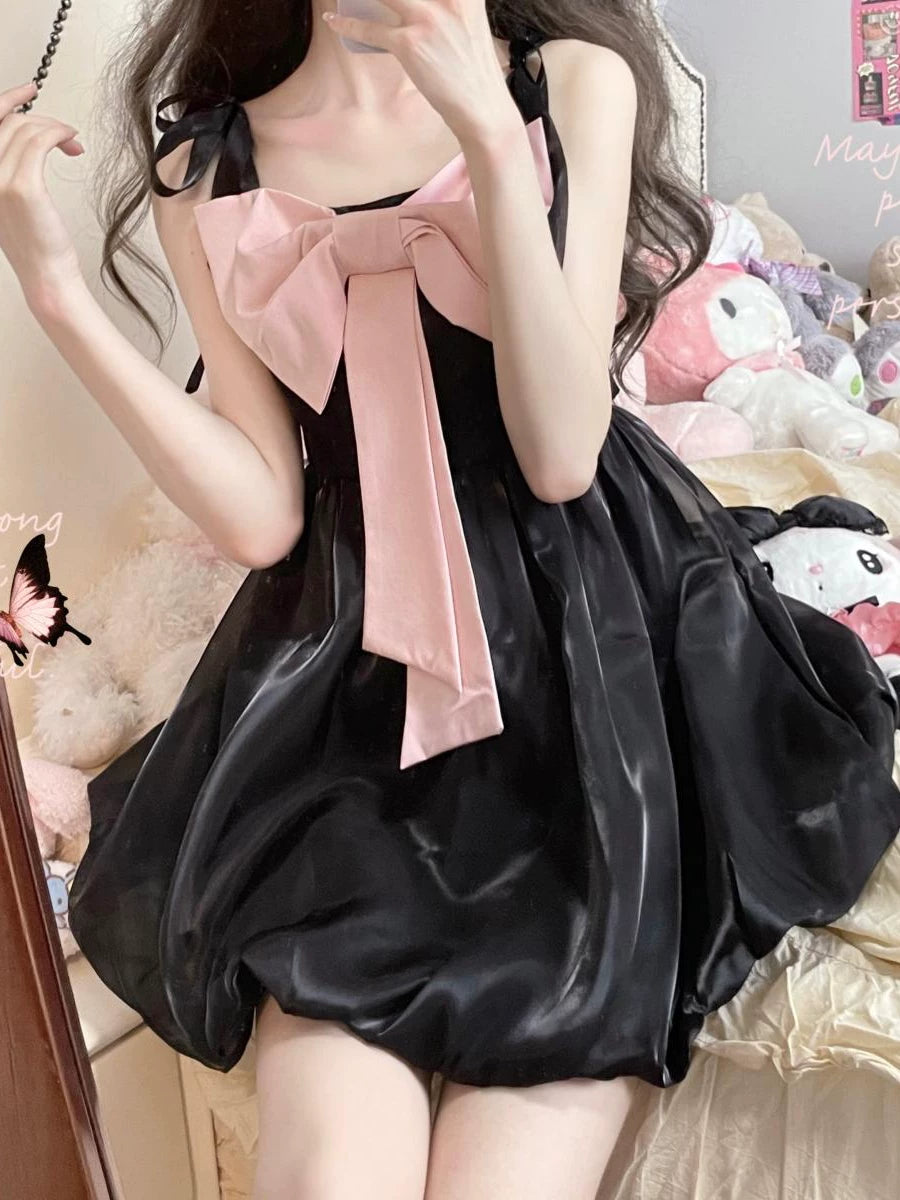 Princess Puff Sleeve Tulle Dress | Bow Corset Fairy Dress for Women