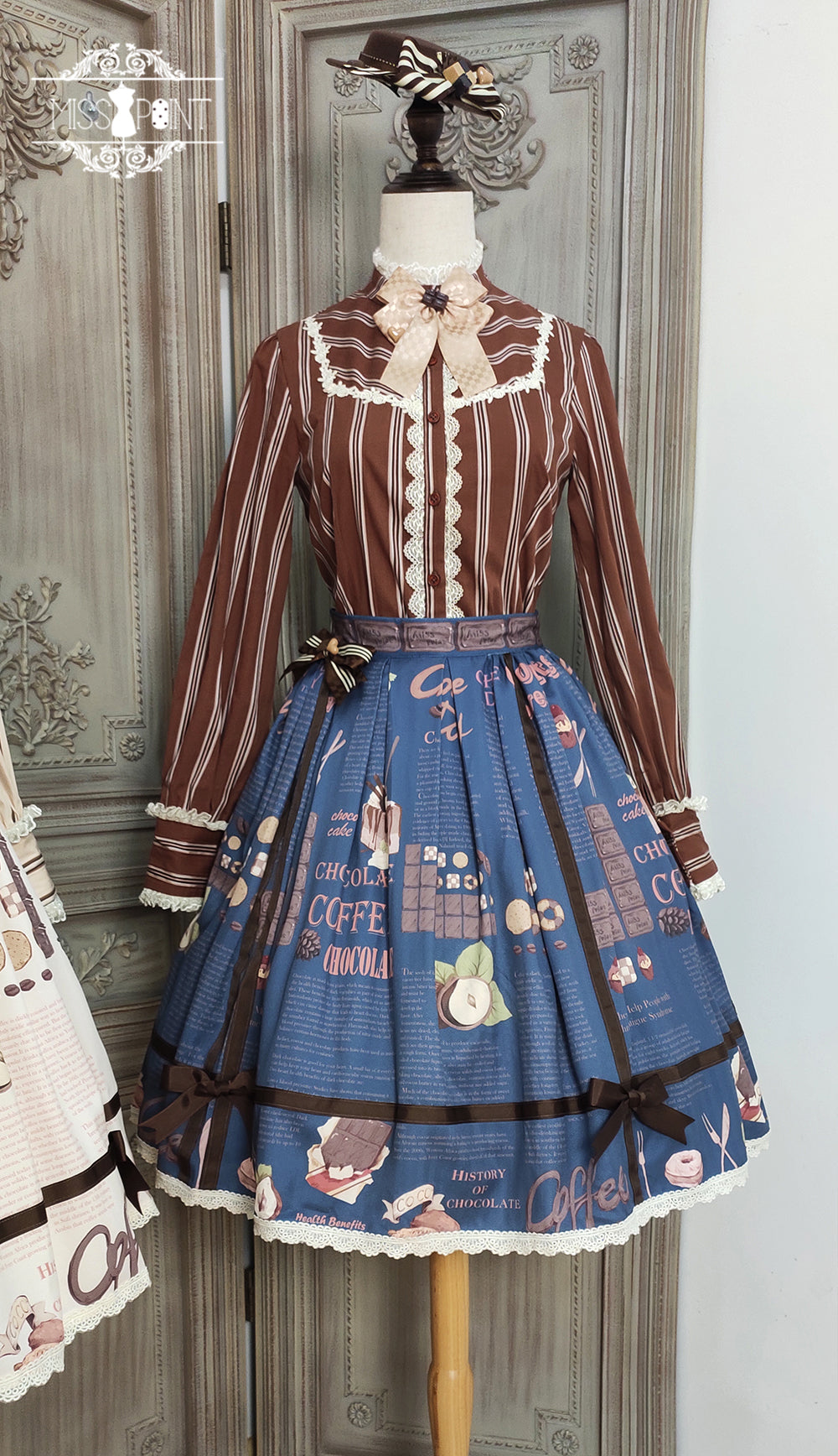 Chocolate Daily Light Sweet Stripe Lolita Blouse