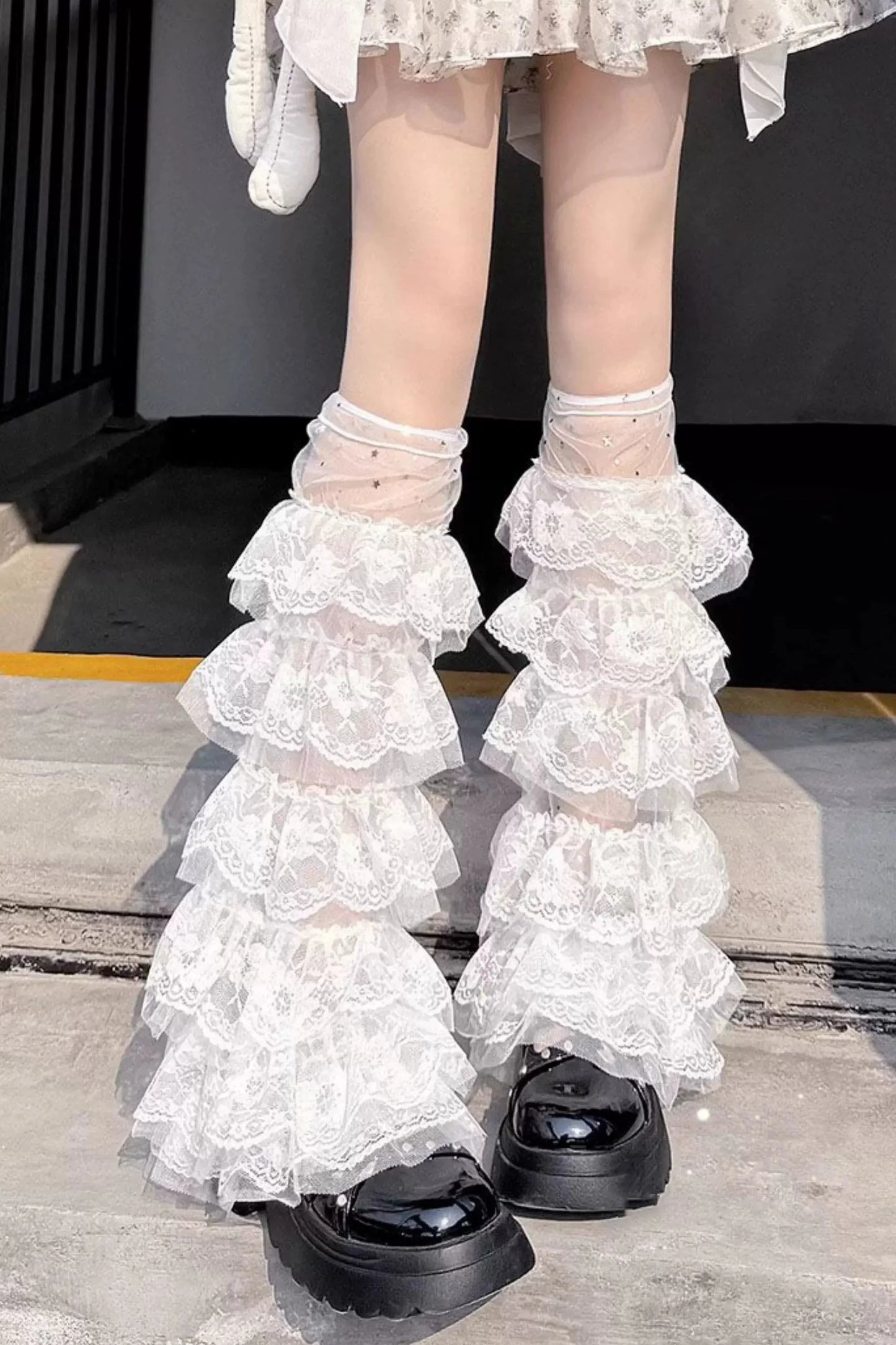Lace Ruffled Leg Warmers