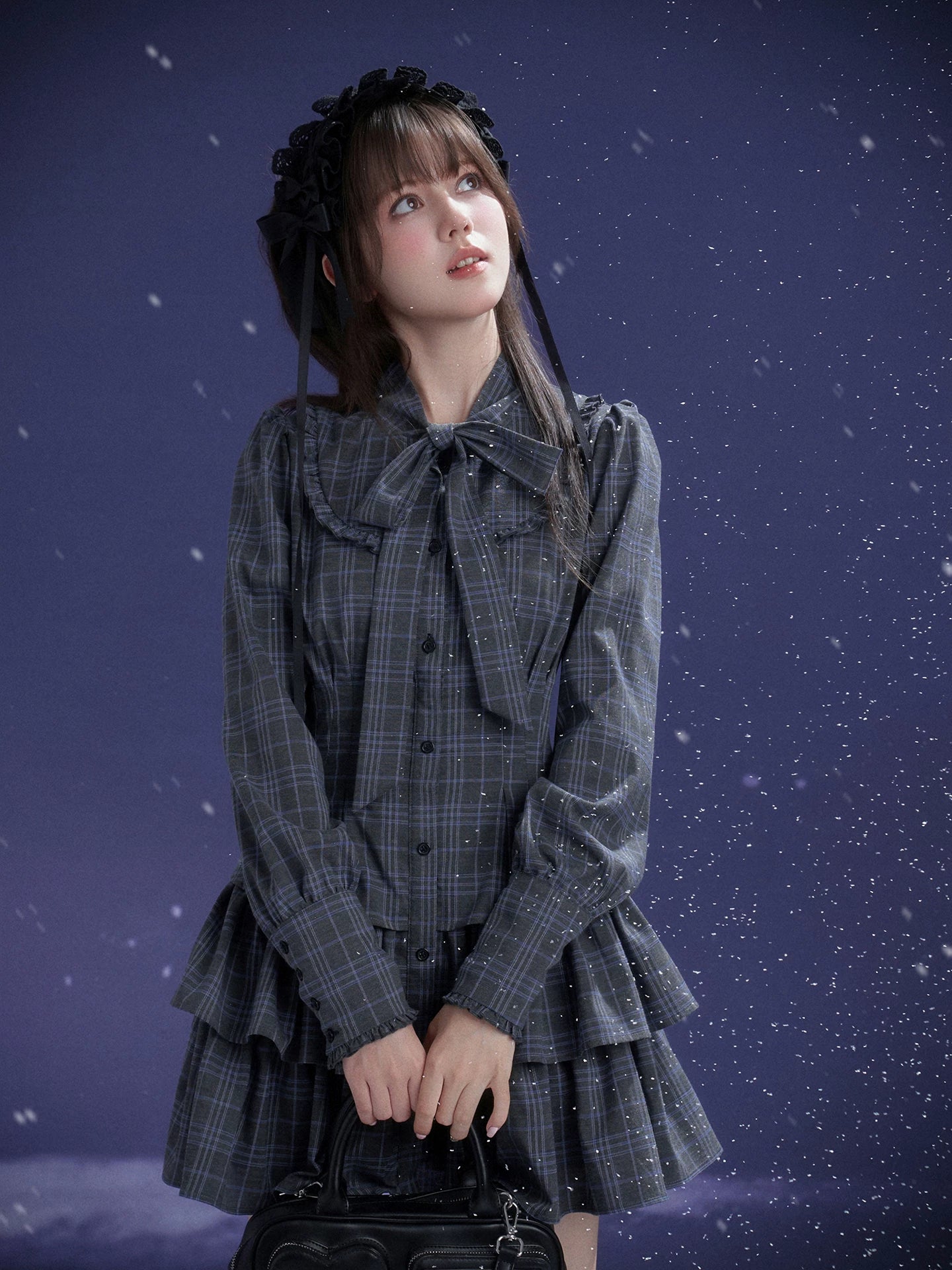 SagiDolls Girls “Fighting Spirit” #Twilight Doll #Grey-Blue Check Bow Cake Dress Lolita Summer