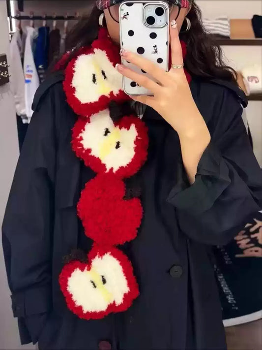 Coral Velvet Apple Scarf