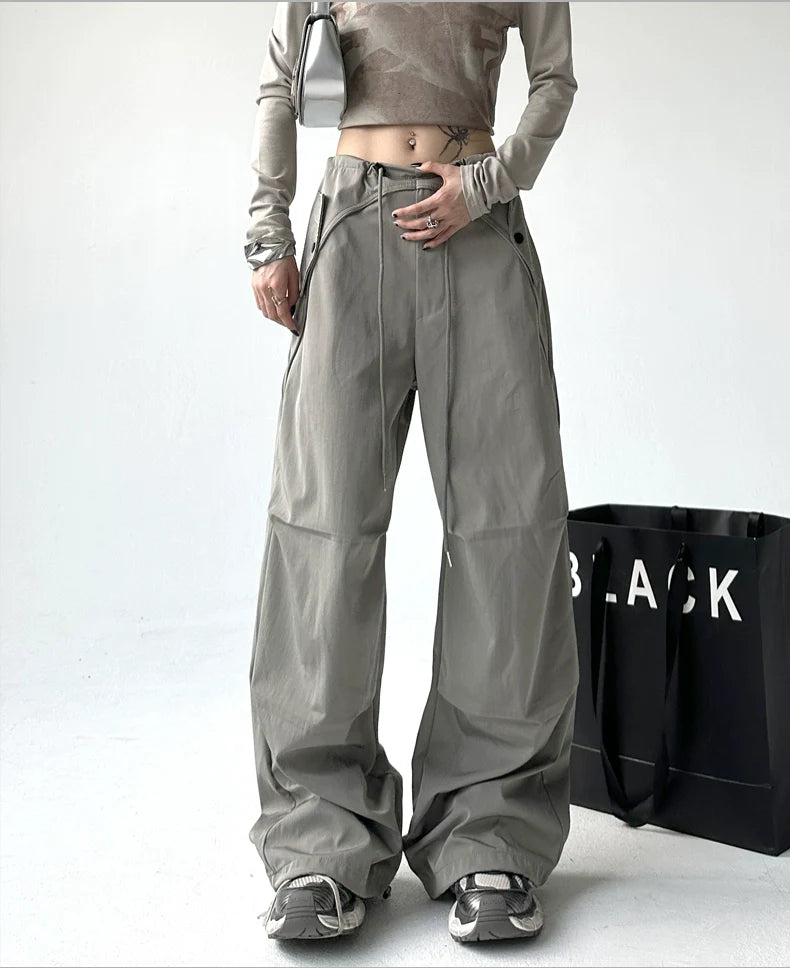 Utility Pocket Wide-Leg Trousers