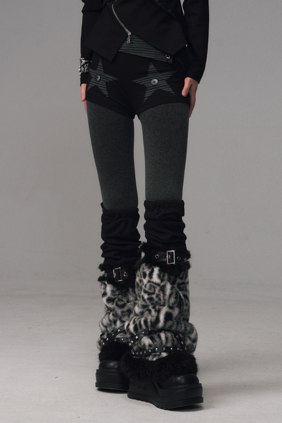 Garden Gray Fleece Tights