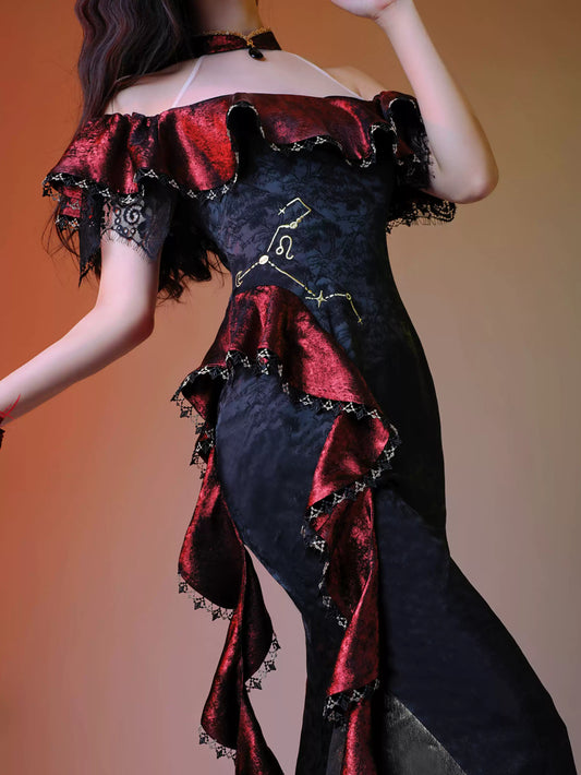 Red Flame Cheongsam Dress