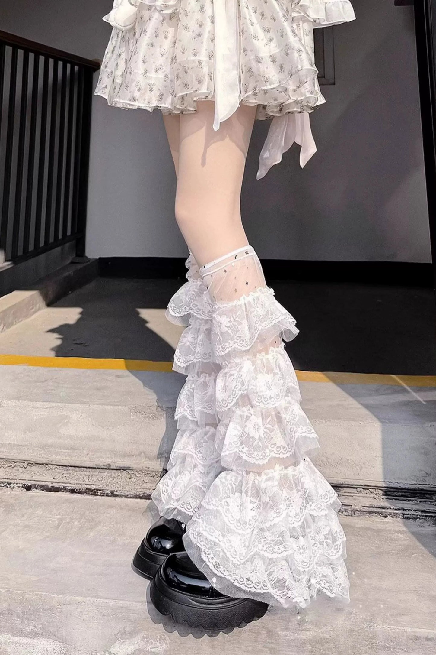 Lace Ruffled Leg Warmers