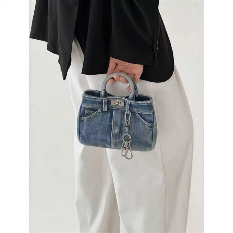 Y2K Retro Washed Denim Handbag