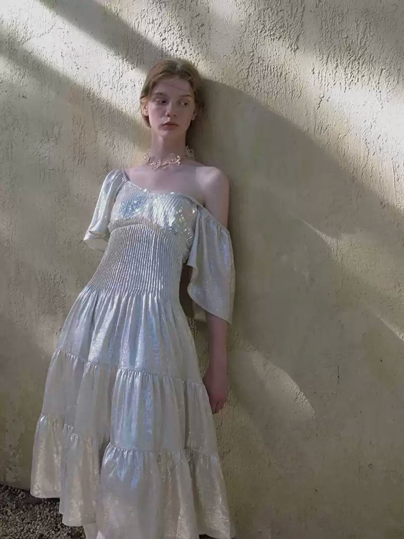 Shimmery Silk Chiffon Dress