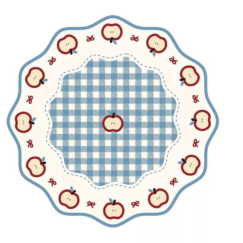 waterproof & oil-proof apples round table tablecloth