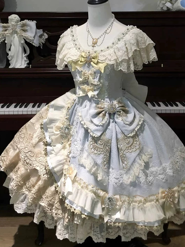 Everlasting Cute & Luxurious Elegant Lolita Dress Heart Evening Gown for Women, Birthday Celebration Princess Dress, Lolita