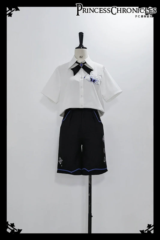 Summer Loose Embroidered Short Sleeve White Shirt