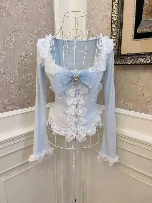Princess Bow Fungus Long-sleeved Top