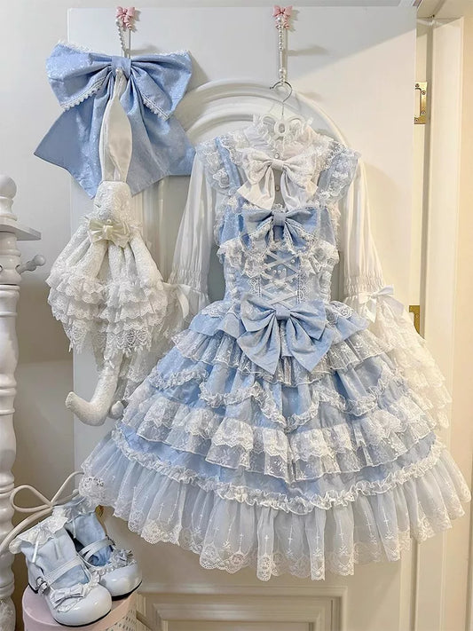 Adorable Lolita Wedding Flower Girl Birthday Adult Reception Dress Camisole JSK Maxi Dress Princess Lolita Outfit