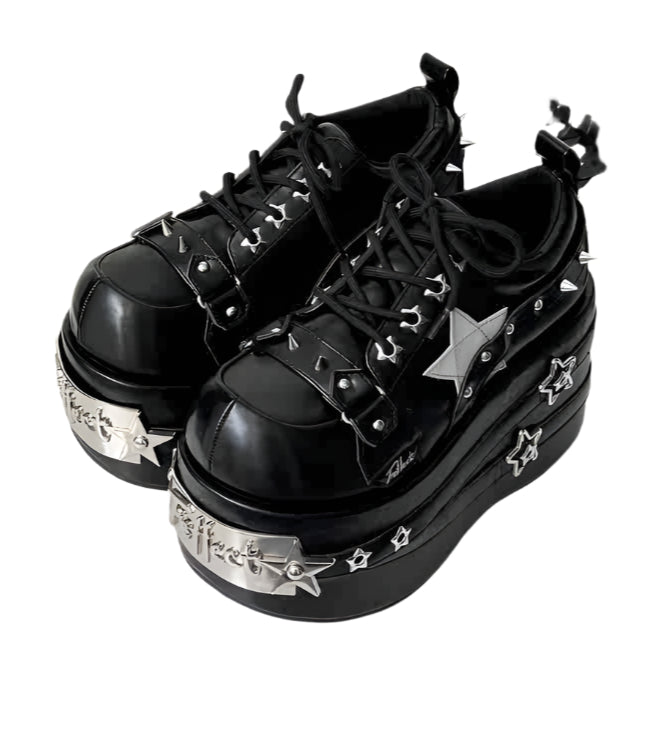 Grunge Star Punk Thick Sole Shoes