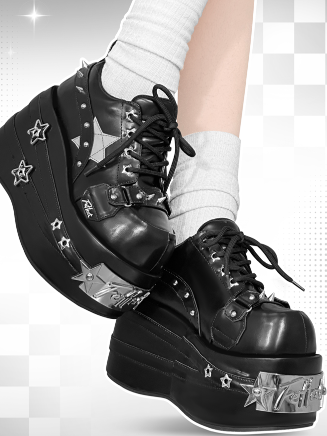 Grunge Star Punk Thick Sole Shoes