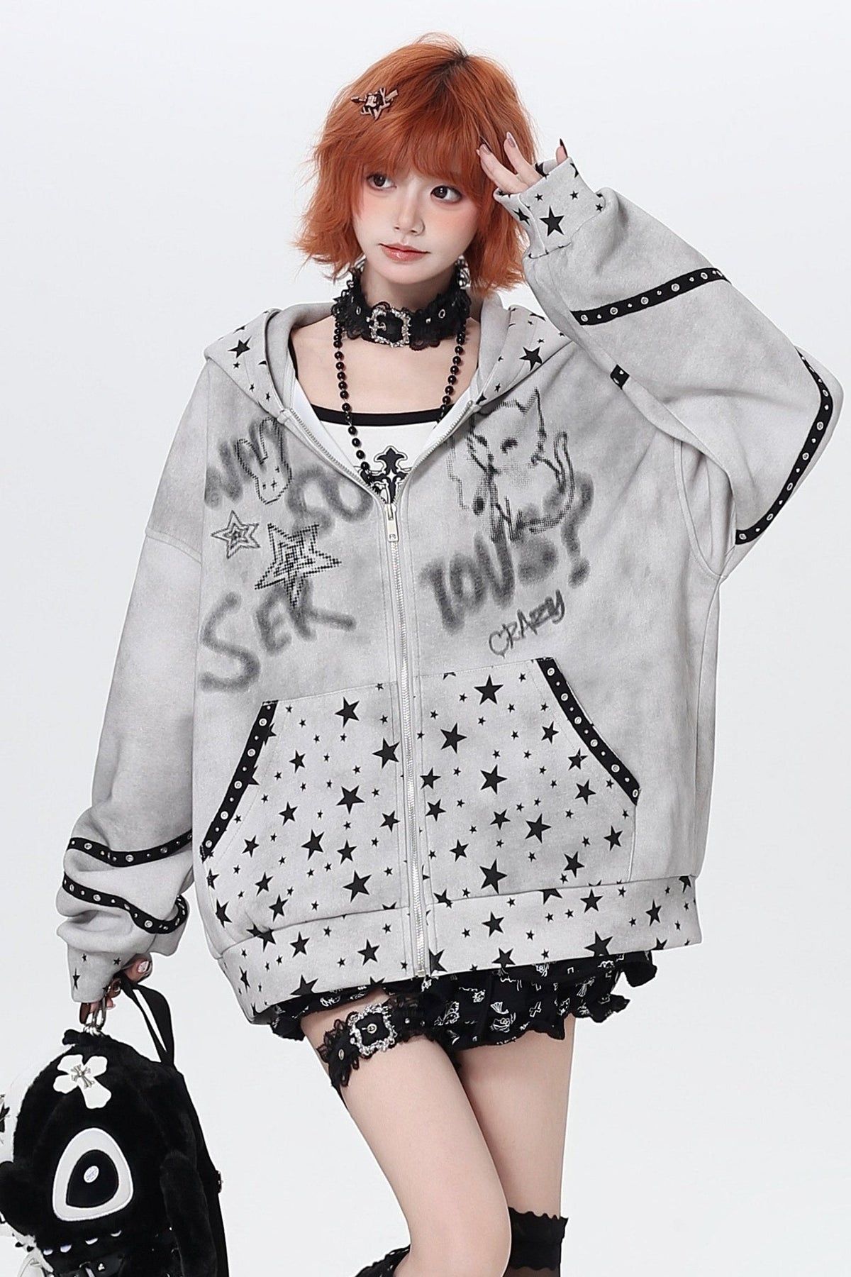 Devil Star Graffiti Hooded Jacket