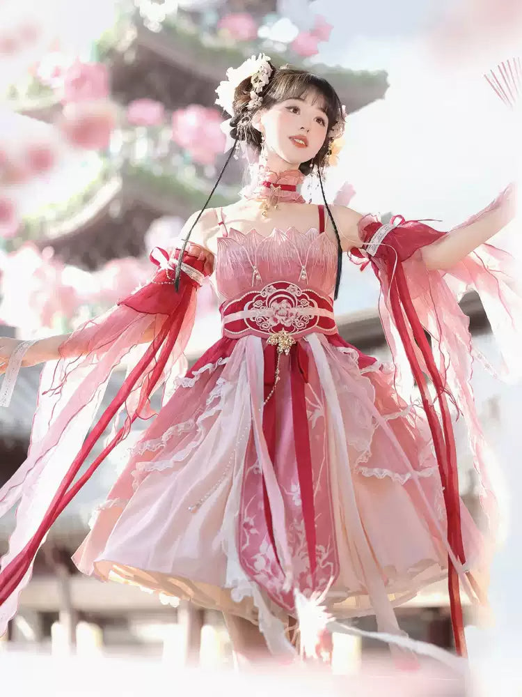 JSK embroidered girdle feather lolita dress