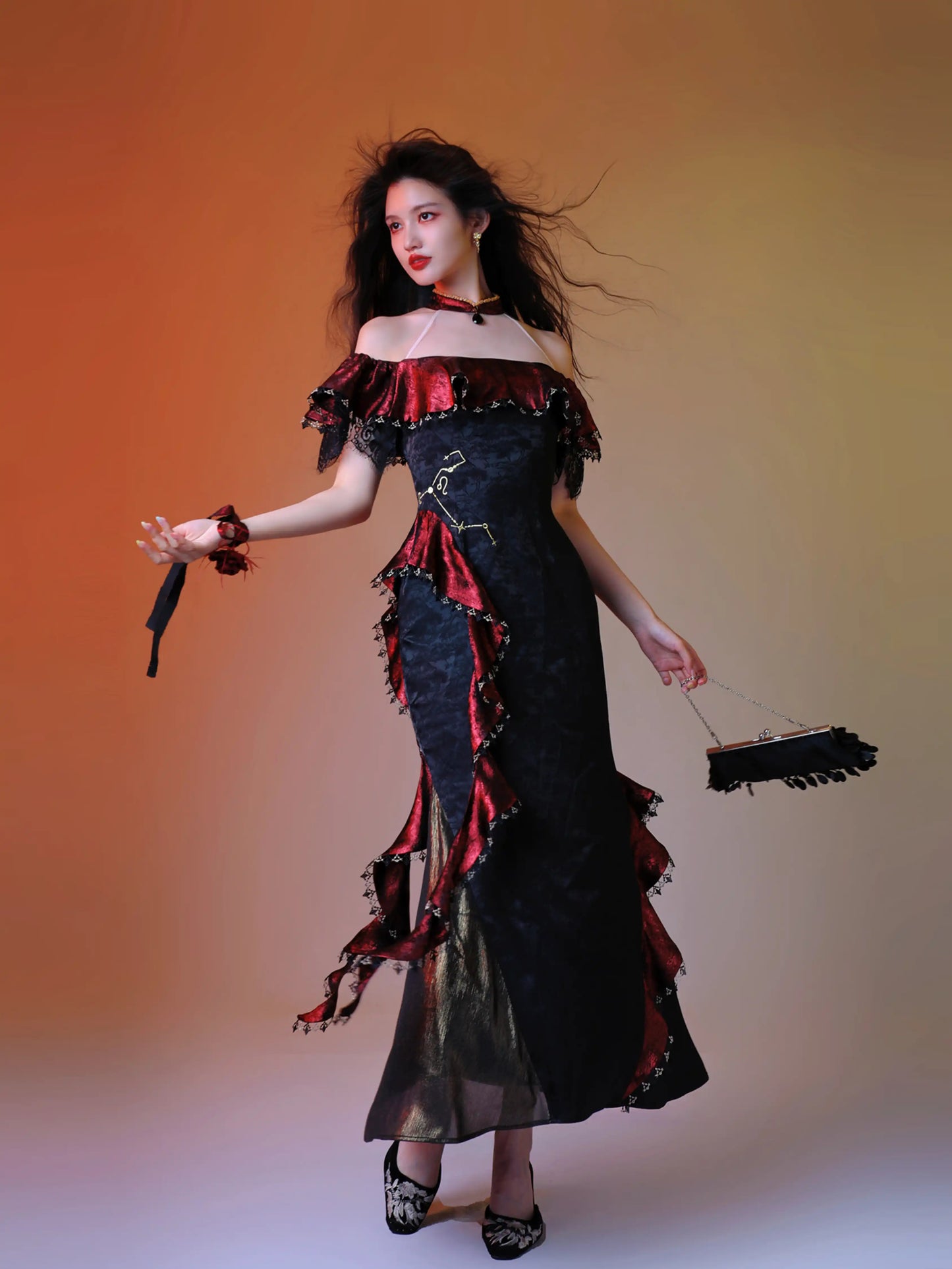 Red Flame Cheongsam Dress