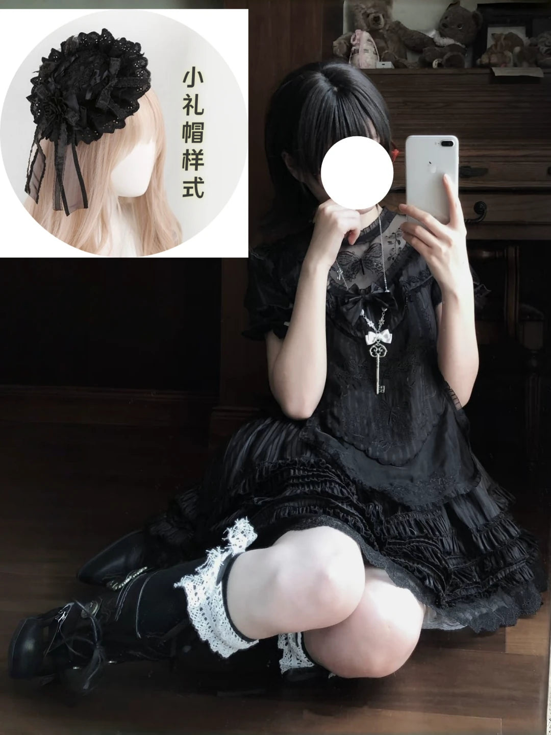 Halloween Night Butterfly Lolita Short-Sleeve Dress, Gothic Dark Style, Yami Kawaii Subculture, Summer Plus-Size Mini Dress
