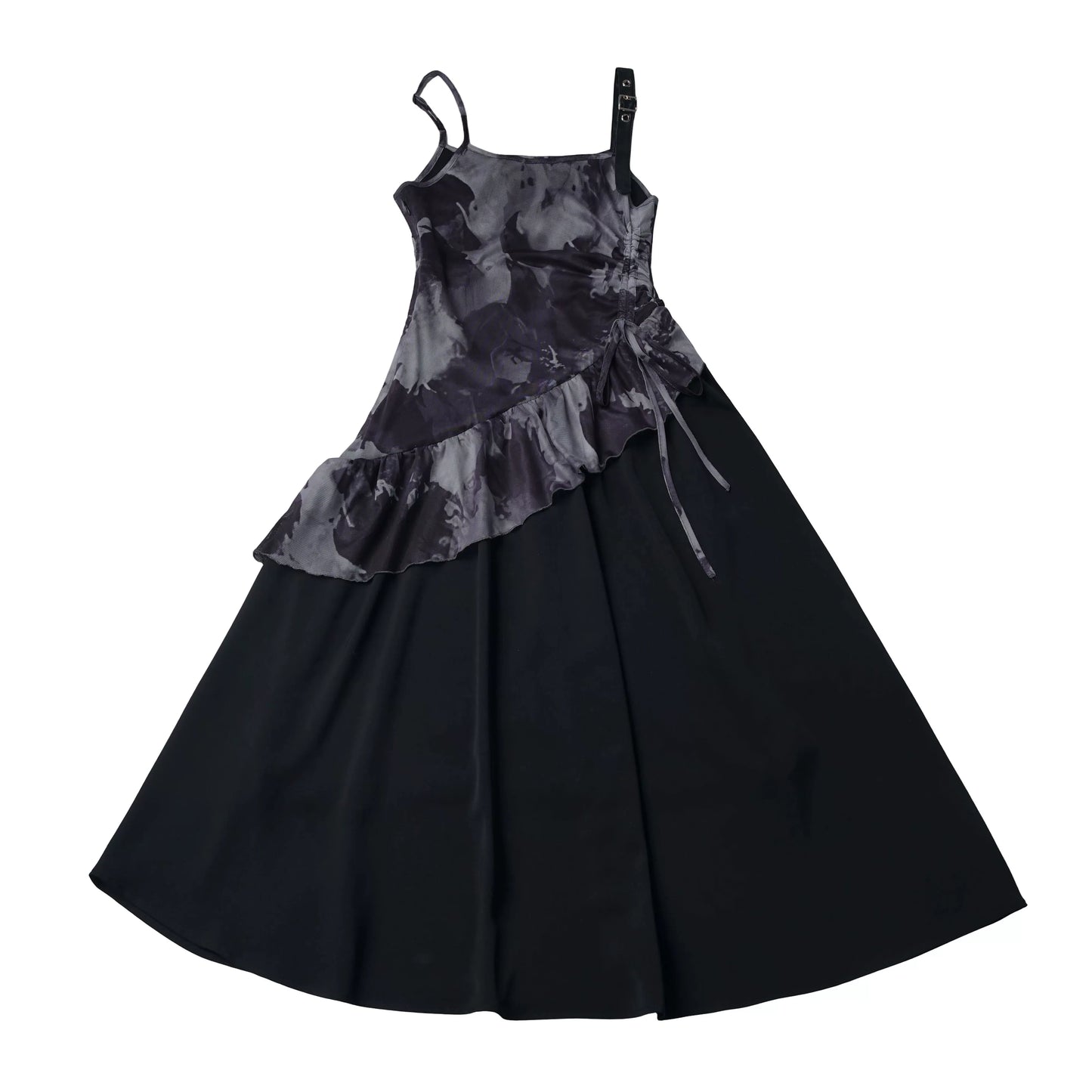 In Stock & Ships Fast 【Inkstone】 Cheongsam Collar Tencel Camisole Dress Top with Water-Ink Feel, Irregular Hem