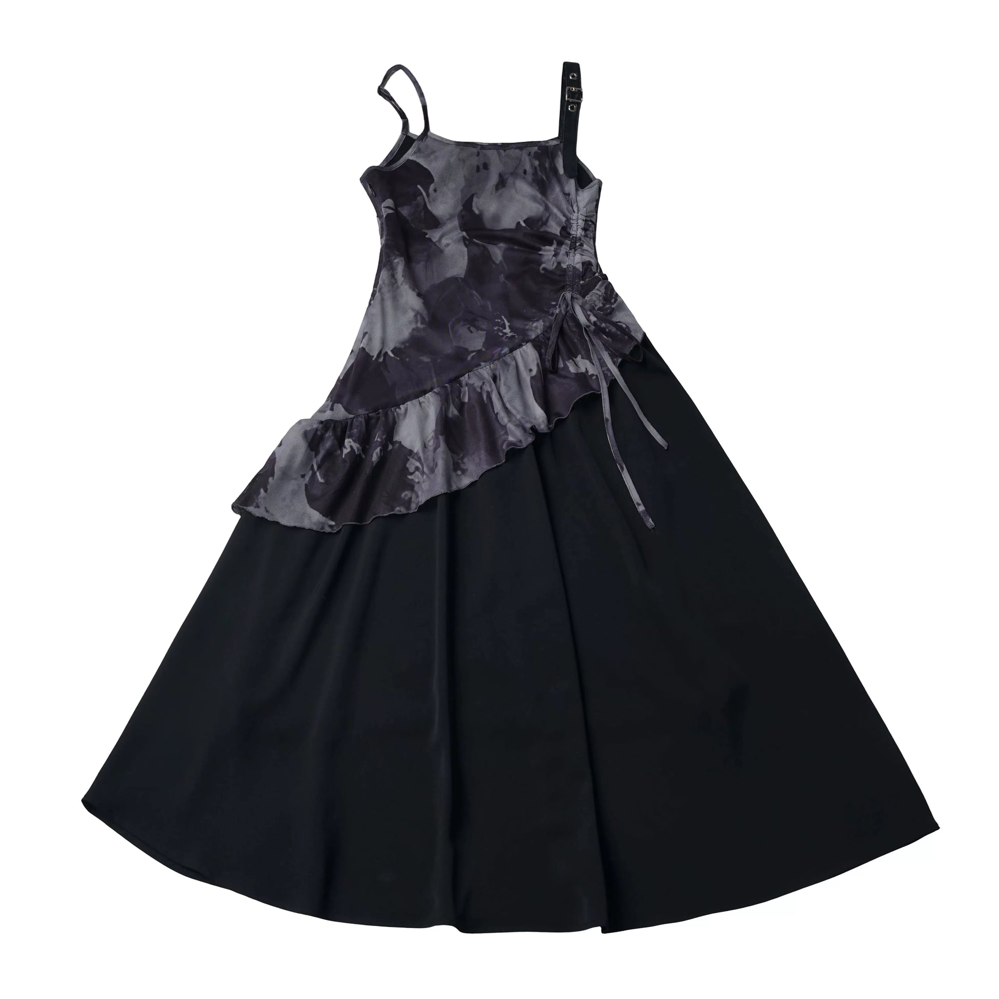 In Stock & Ships Fast 【Inkstone】 Cheongsam Collar Tencel Camisole Dress Top with Water-Ink Feel, Irregular Hem