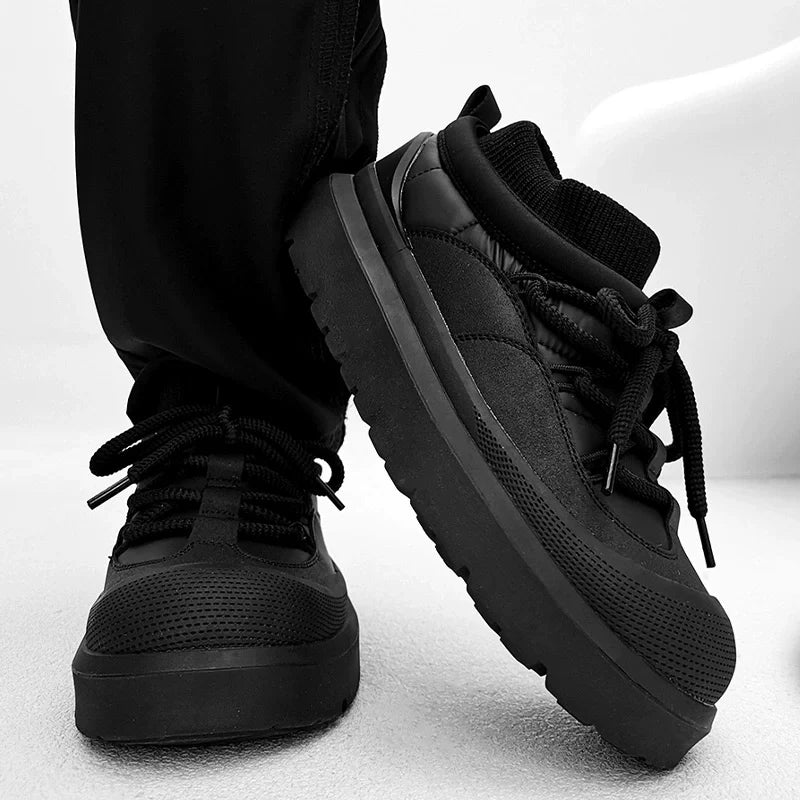 Black Chunky Platform Winter Boots