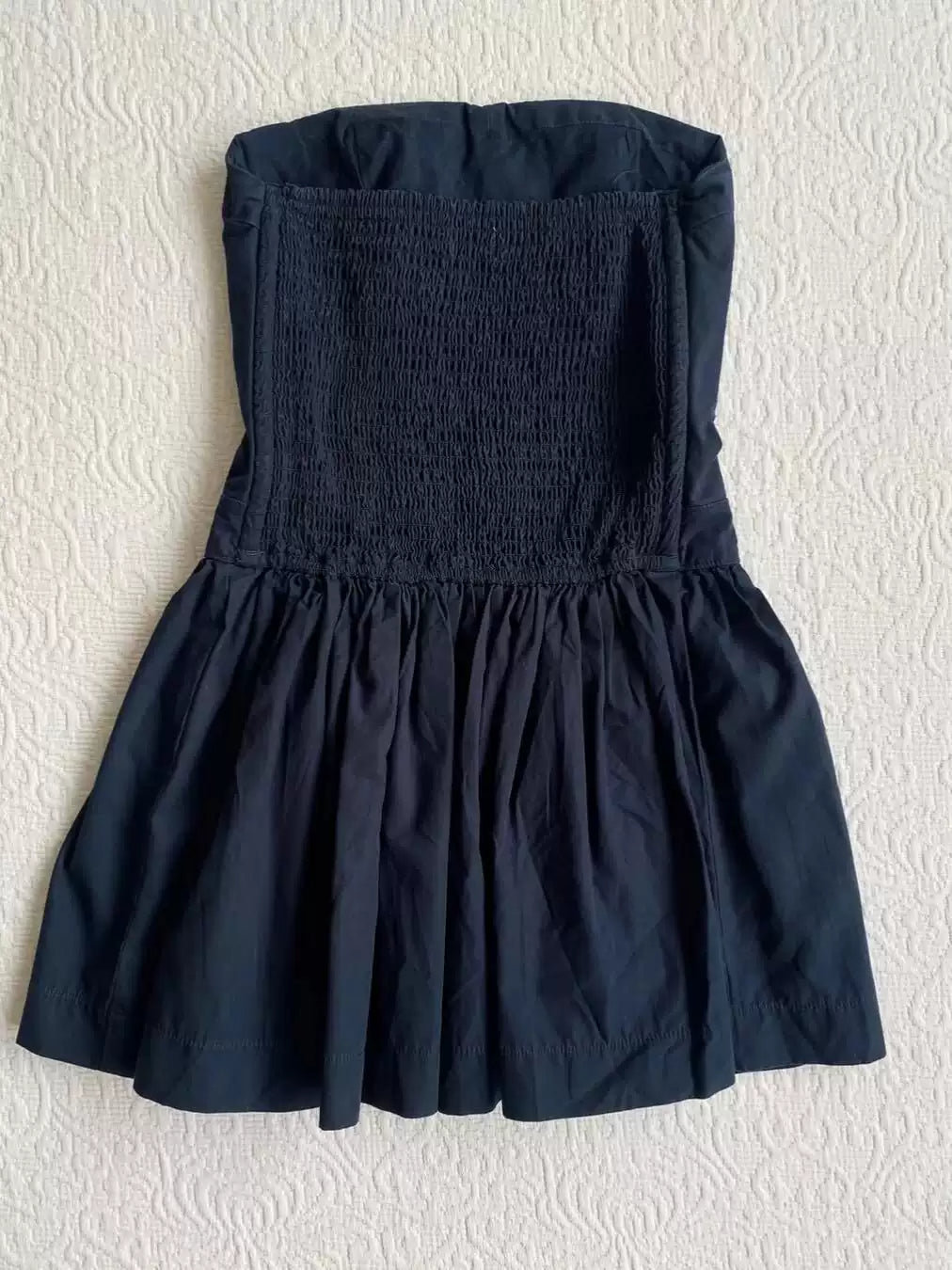 navy blue tube top dress