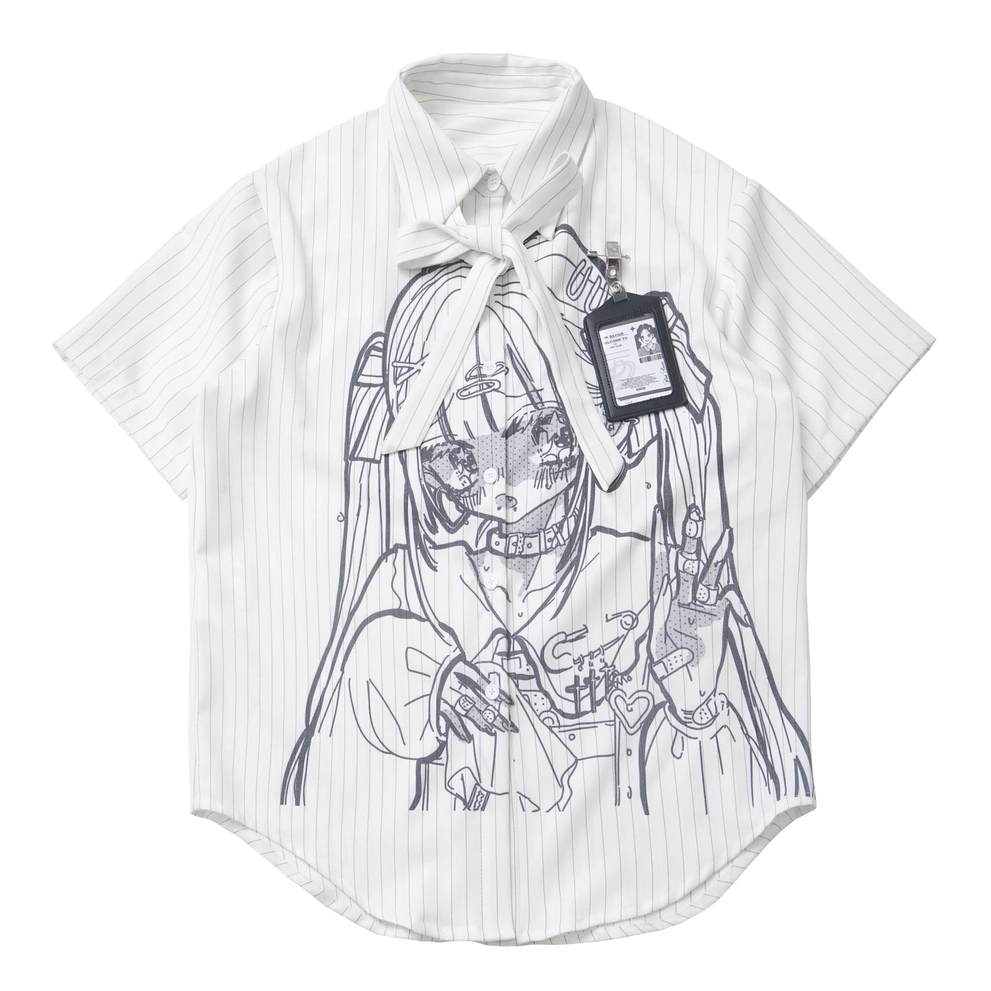 Ready Stock, Ships Fast “Noisy Summer Dream” Oversized All-Over Print Shirt Short Sleeve Summer-Autumn Draping Design Matching Set