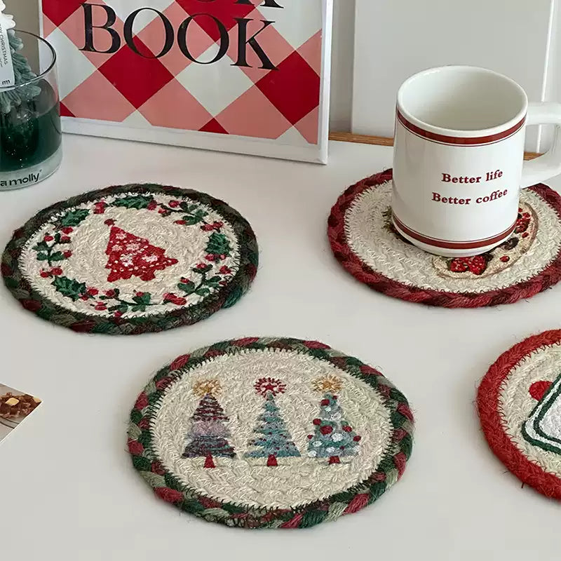 Christmas absorbent coasters tea mats