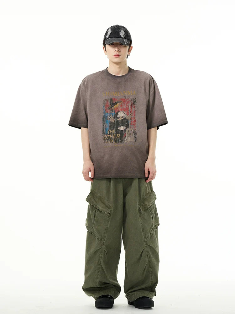 Classic Wide-Leg Straight Workwear Pants