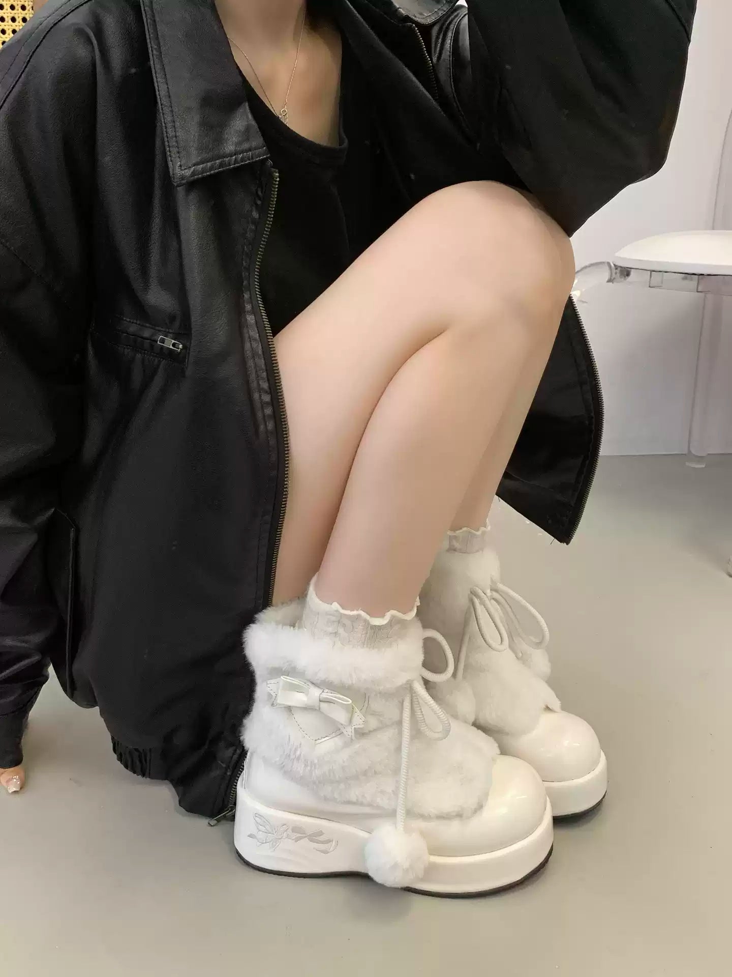 cute lolita snow boots
