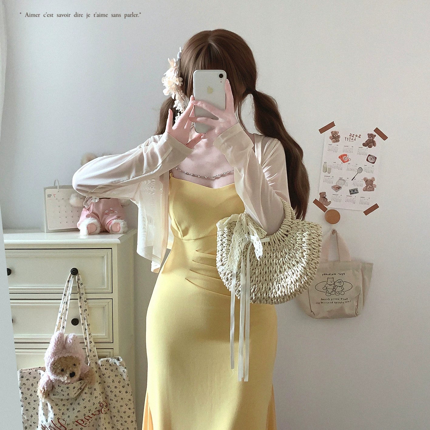 Last Stock HS Elegant Sexy Chain Pleated Slim Fitted Long Slip Mermaid Dress Set (Two-Piece)*f