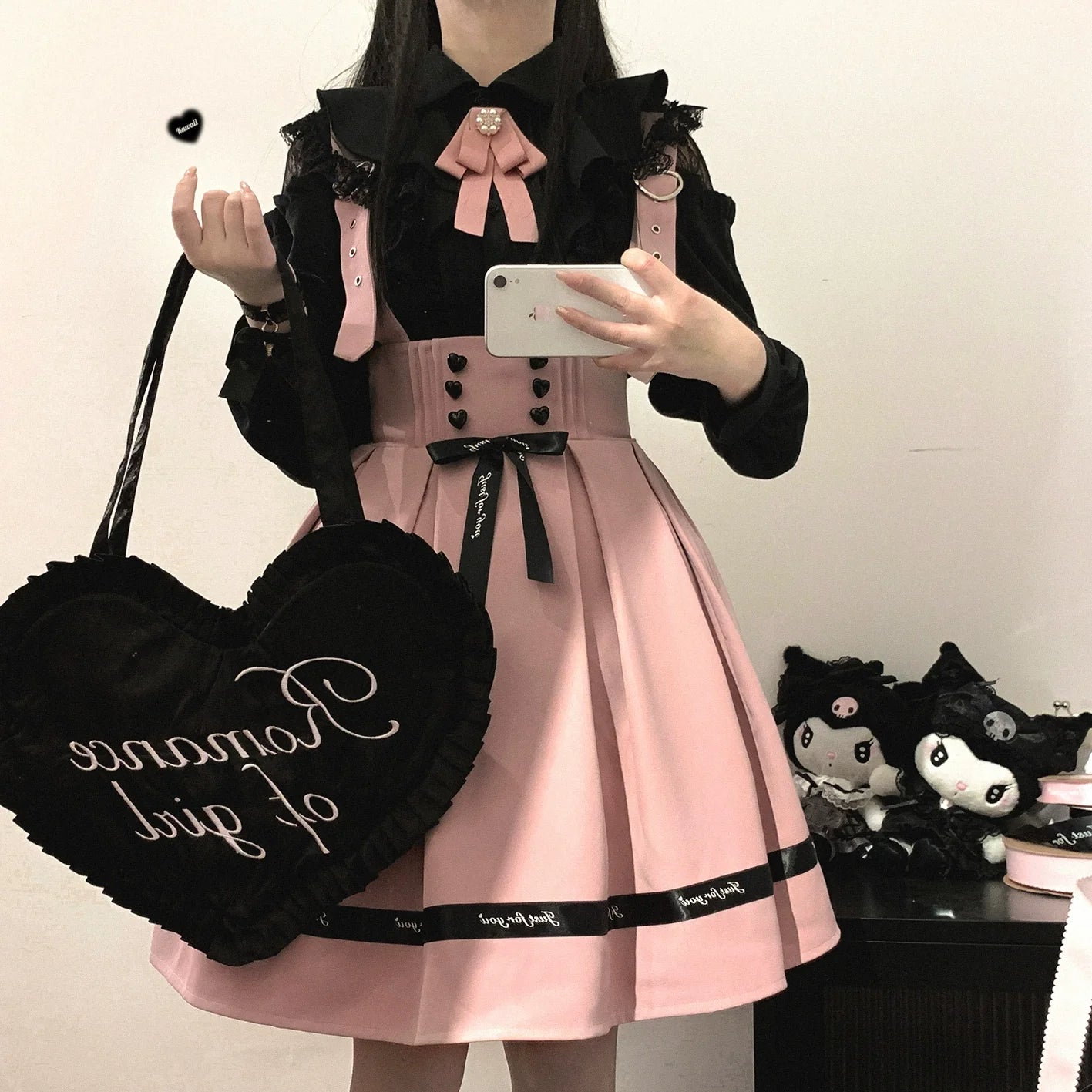 (BFM)KittyBxllet~Kuroneko~Jirai Kei Shoulder Open Ruffle Lace Long Sleeve Blouse