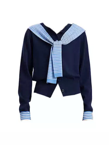 Shawl design long-sleeved sweater