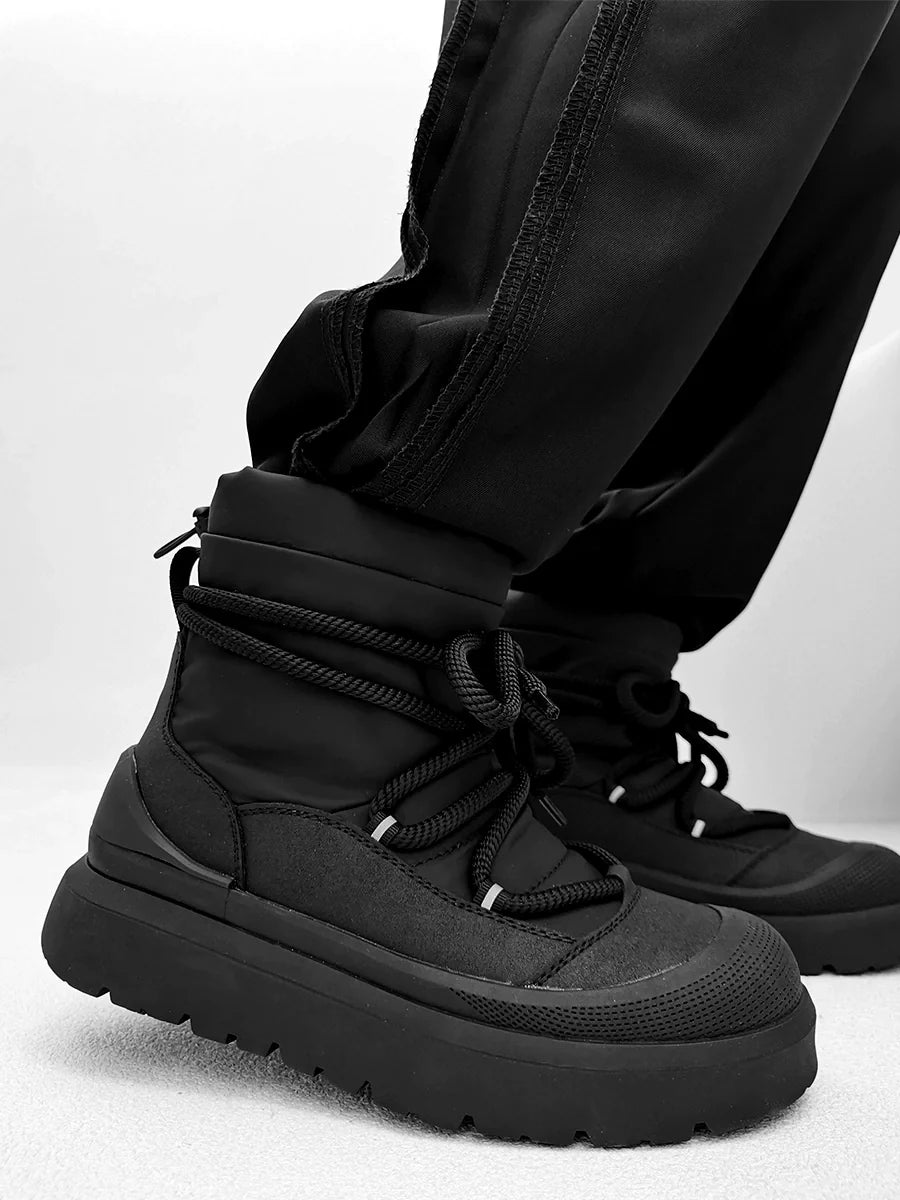 Black Chunky Platform Winter Boots