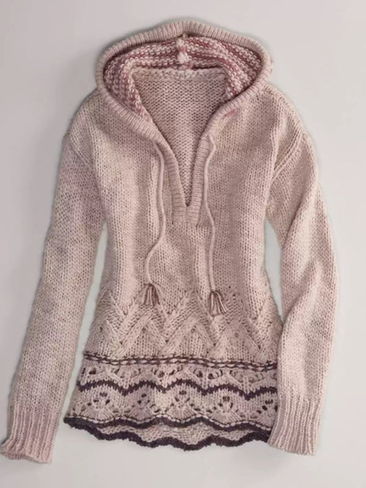 Retro Pink Hoodie Sweater