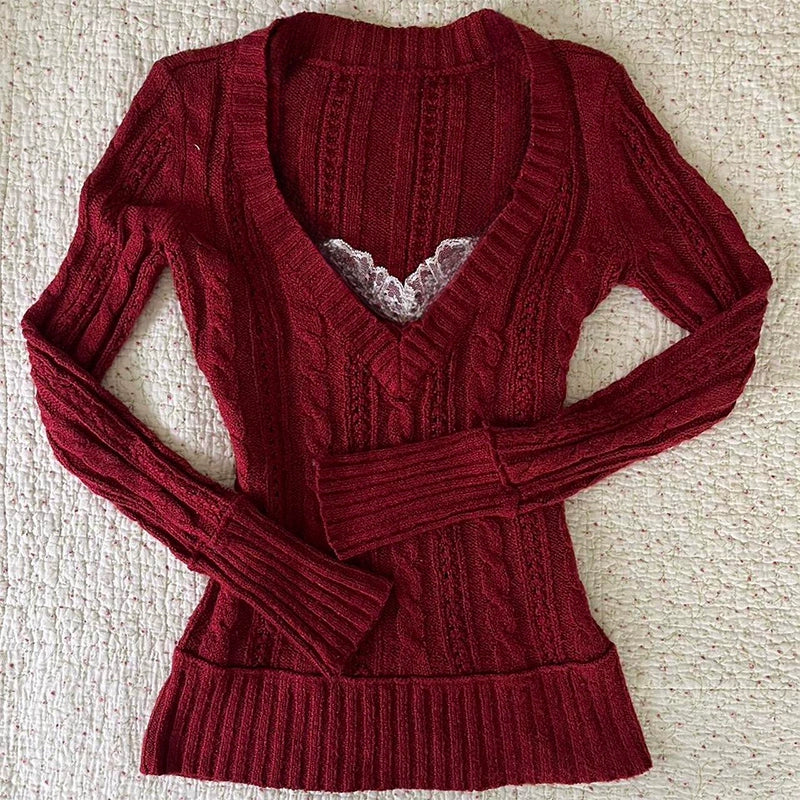 retro red sweater