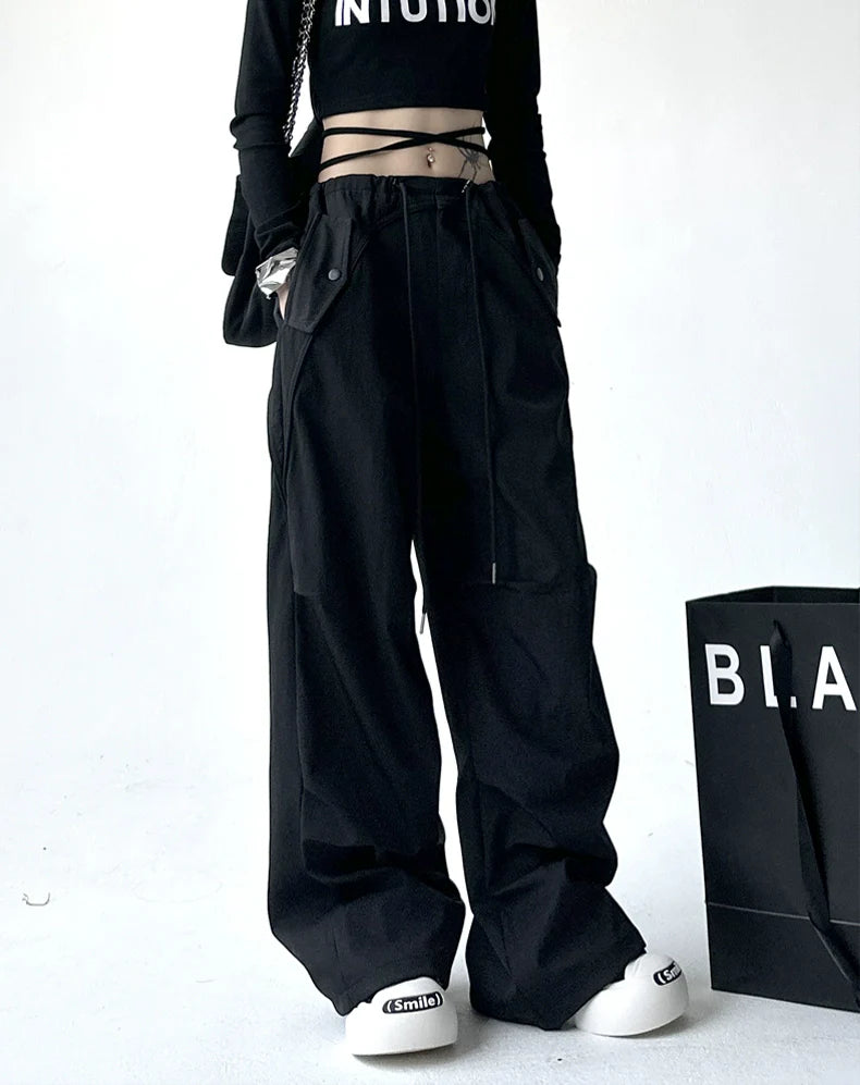 Utility Pocket Wide-Leg Trousers