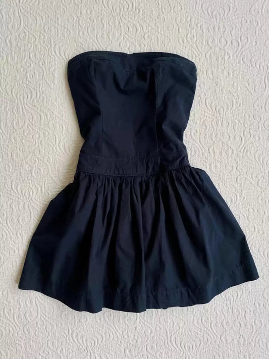 navy blue tube top dress