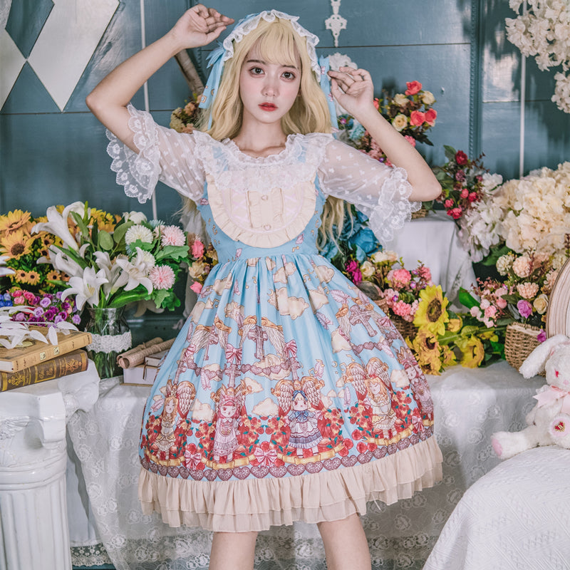 Niu Niu~Plus Size Lolita Shirt Lace Mesh Blouse