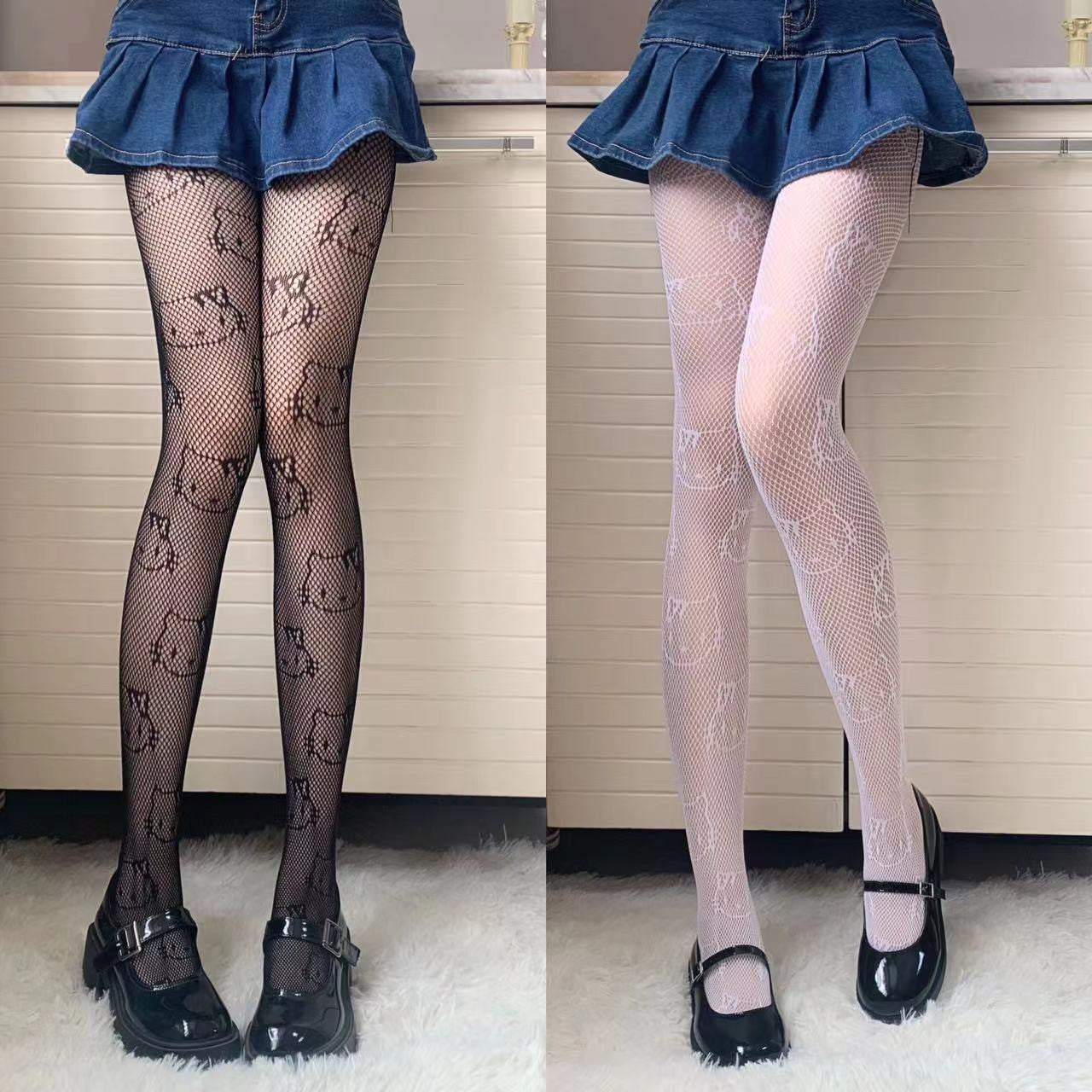 Cartoon fishnet socks