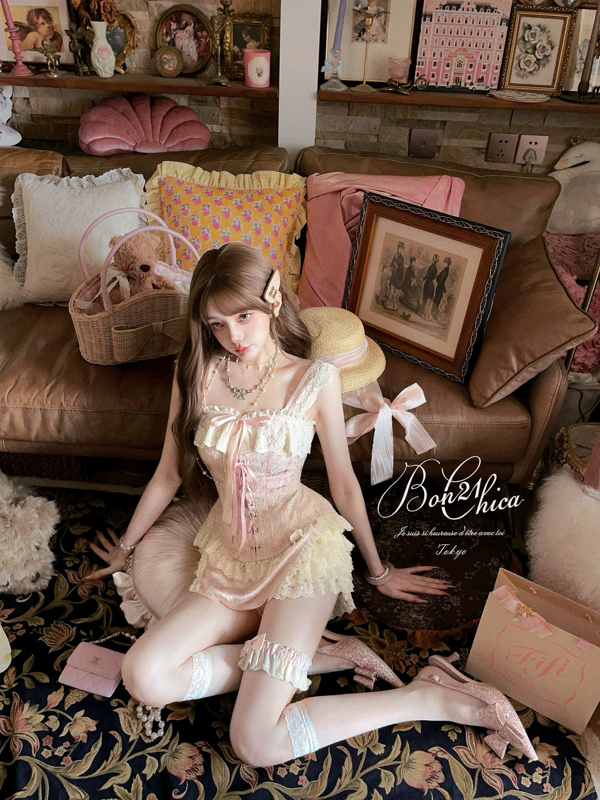 Cecily Tea Party — Crochet French Court Luxury Embroidered Corset T2466