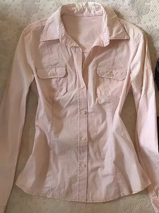 Pink long-sleeved shirt