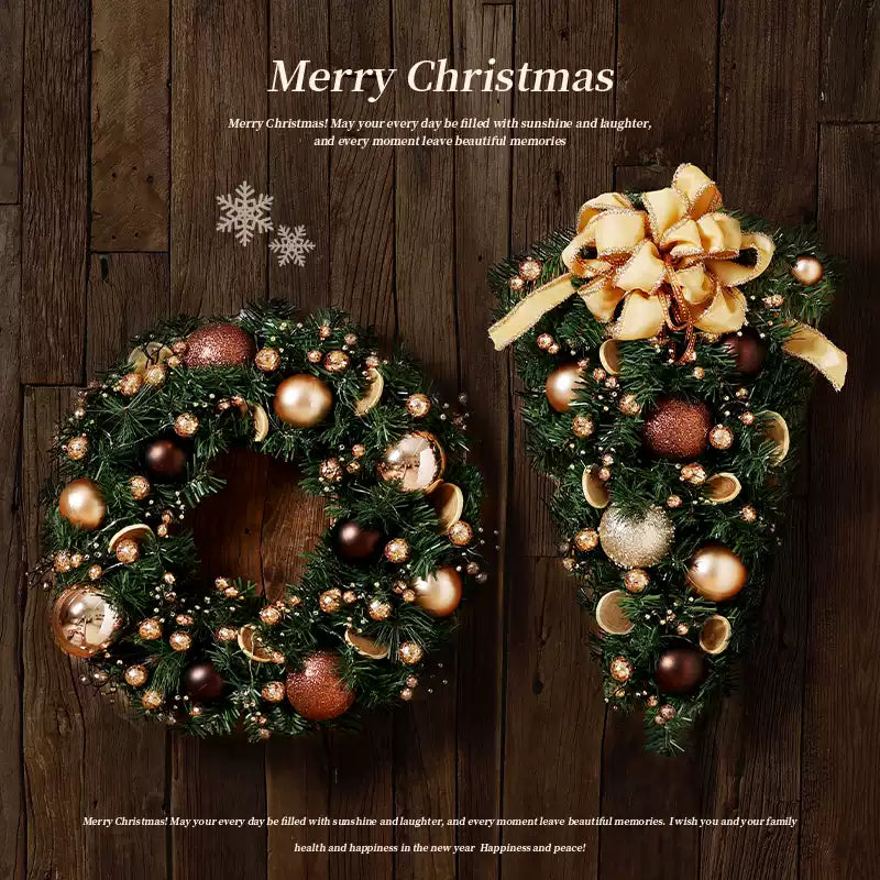 Christmas decorations garland simulation wreath rattan