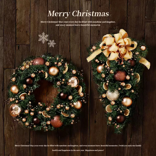 Christmas decorations garland simulation wreath rattan