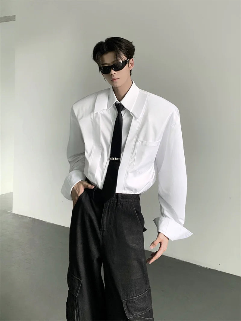 Wide Shoulder Dress Shirt