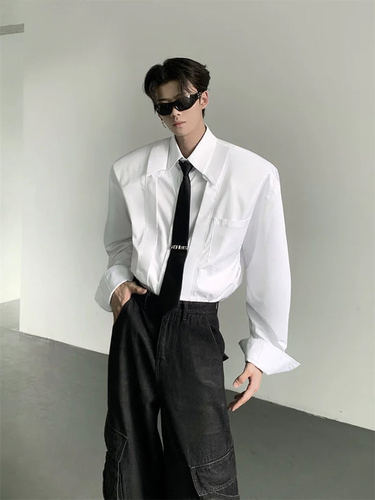 Wide Shoulder Dress Shirt