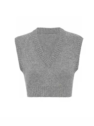 Sleeveless V-neck sweater